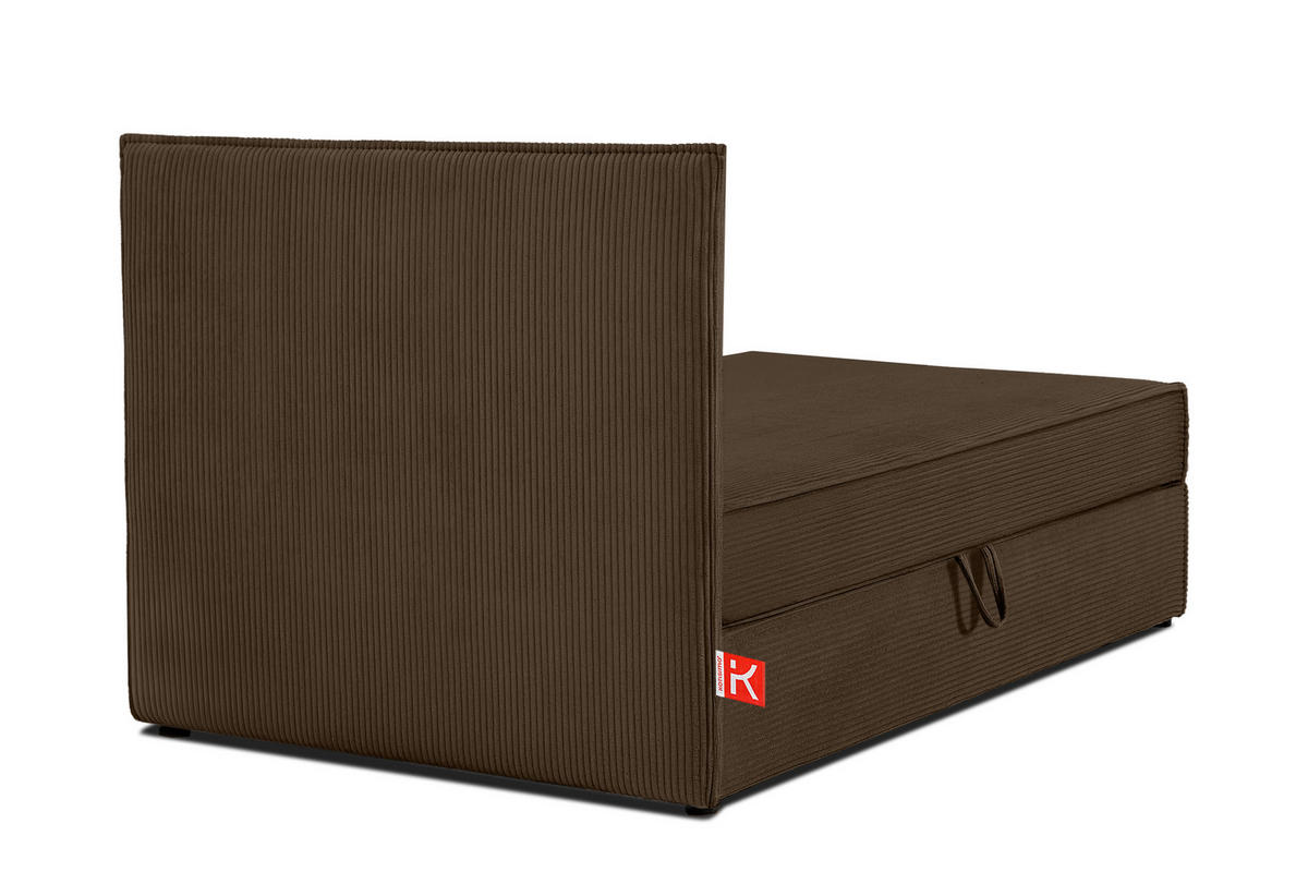 BOXSPRINGBETT ROTI Einzelbett, dunkelbraun - Dunkelbraun/Schwarz, Holz/Holzwerkstoff (80/200cm) - KONSIMO®