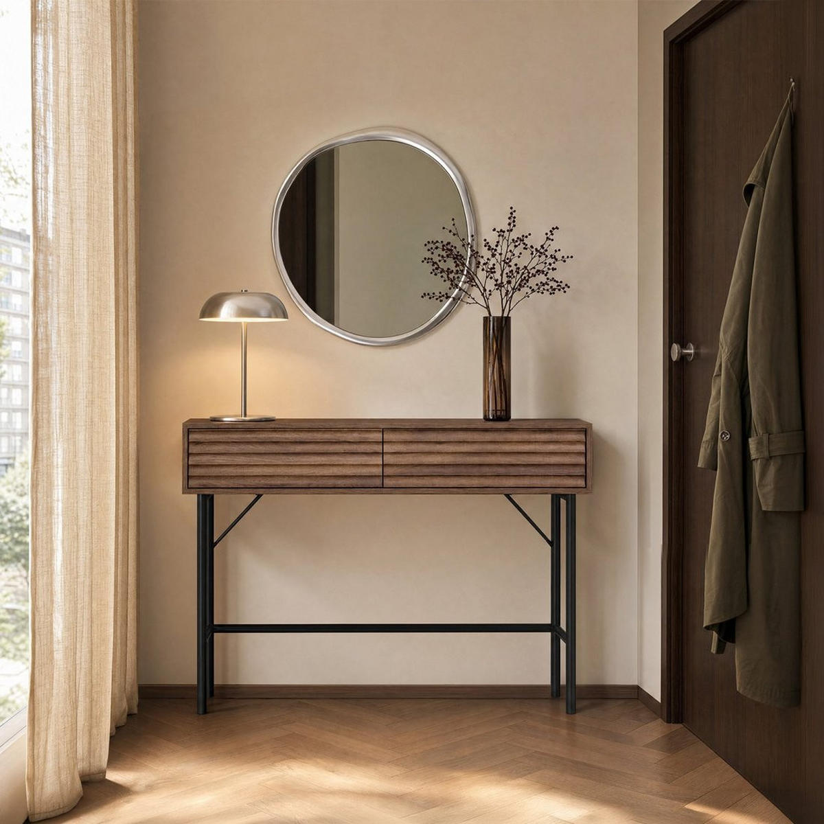 KONSOLENTISCH Evoke Walnuss 110 cm x 81 cm - Walnussfarben, Holzwerkstoff (30/110/81cm) - Klast Home