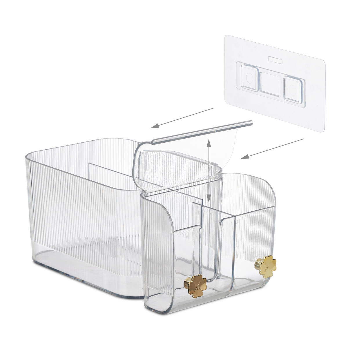 KOSMETIK-ORGANIZER - Transparent, Kunststoff (24/10/12.5cm) - Relaxdays