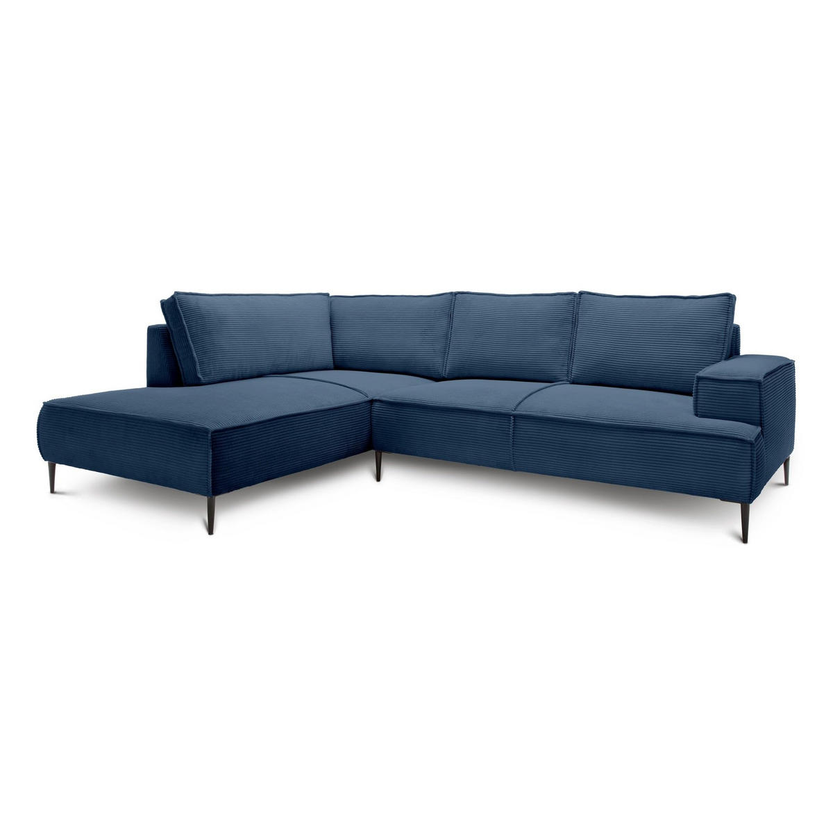 ECKSOFA May Dunkelblau 275 × 44 × 195 cm - Dunkelblau, Textil (275/44/195cm) - Pillovely