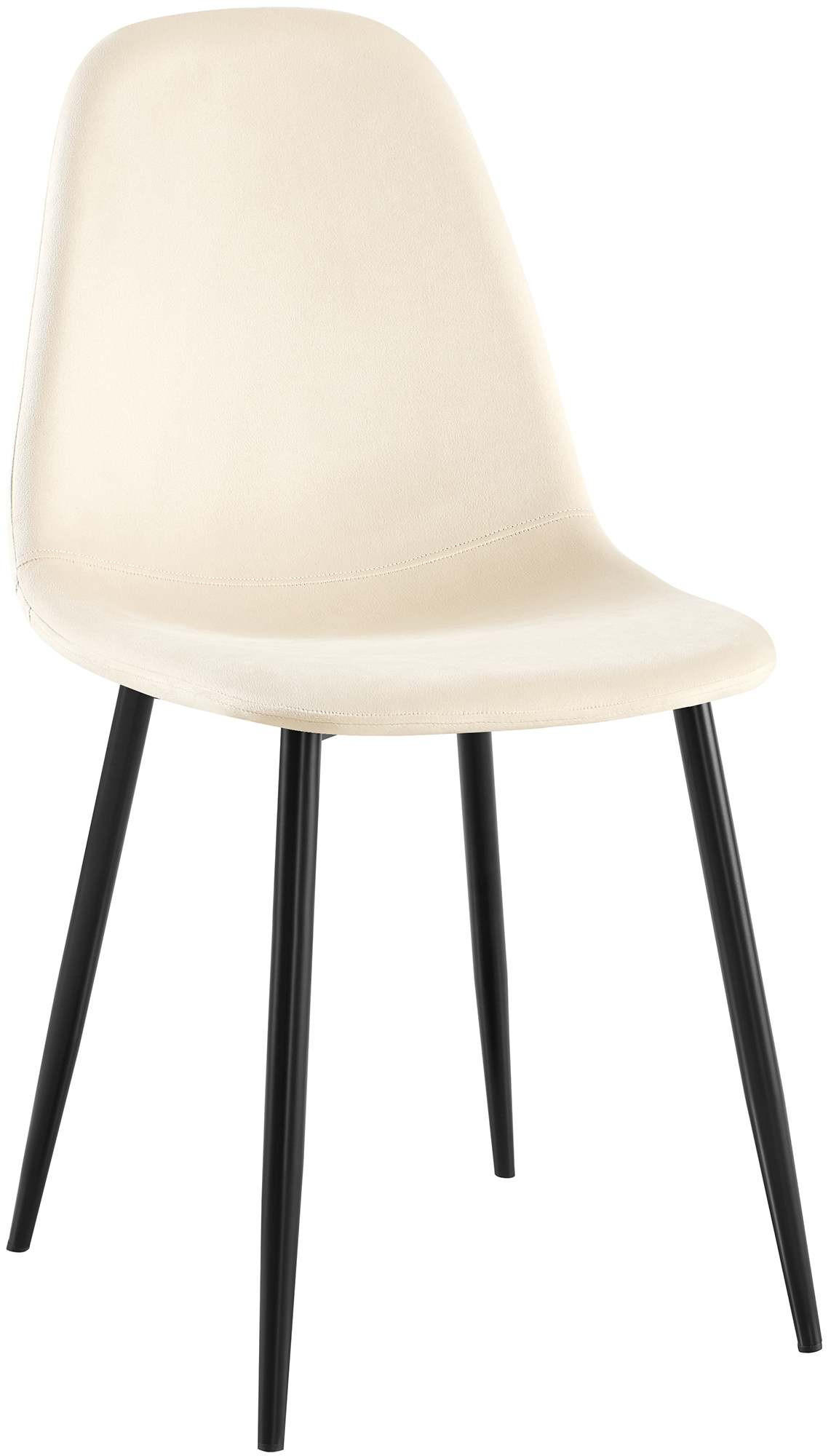 STUHL Samt Creme - Creme/Schwarz, Textil/Metall (44/88/51cm) - CLP