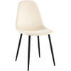 STUHL Samt Creme - Creme/Schwarz, Textil/Metall (44/88/51cm) - CLP