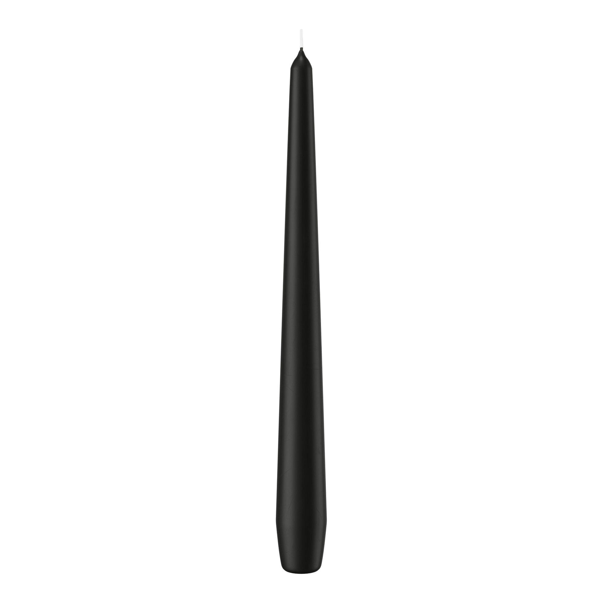 SPITZKERZEN (konische Kerzen) Schwarz 250 x Ø 25 mm, 12 Stück - Schwarz, Paraffin (2.5/25/25cm) - Wiedemann Kerzen