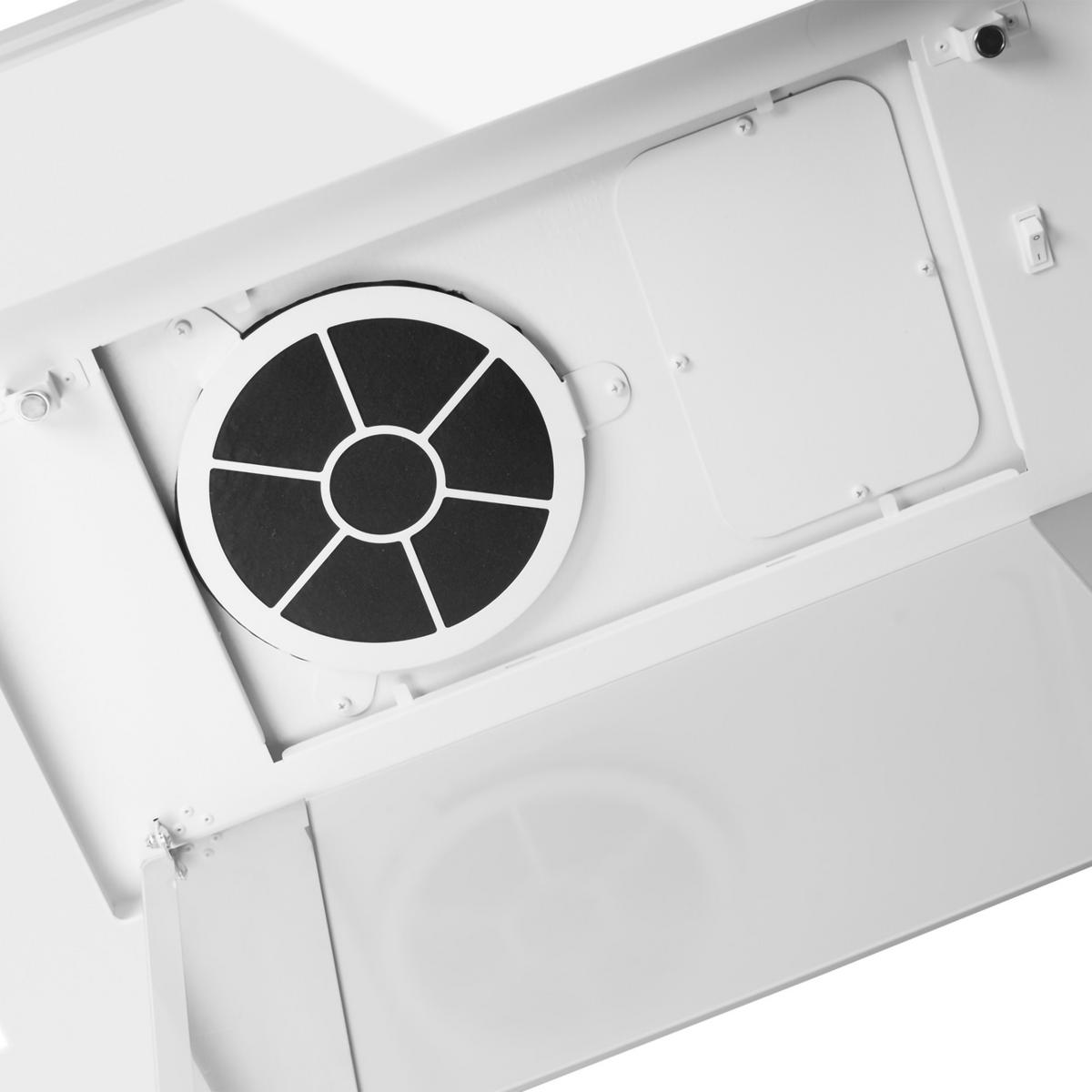 DUNSTABZUGSHAUBE-DECKENHAUBE GCH 790 WH Diamond 90 cm Wei& Umluft 850 m³/h - Weiß, Glas/Metall (89.5/17/53cm) - Gurari