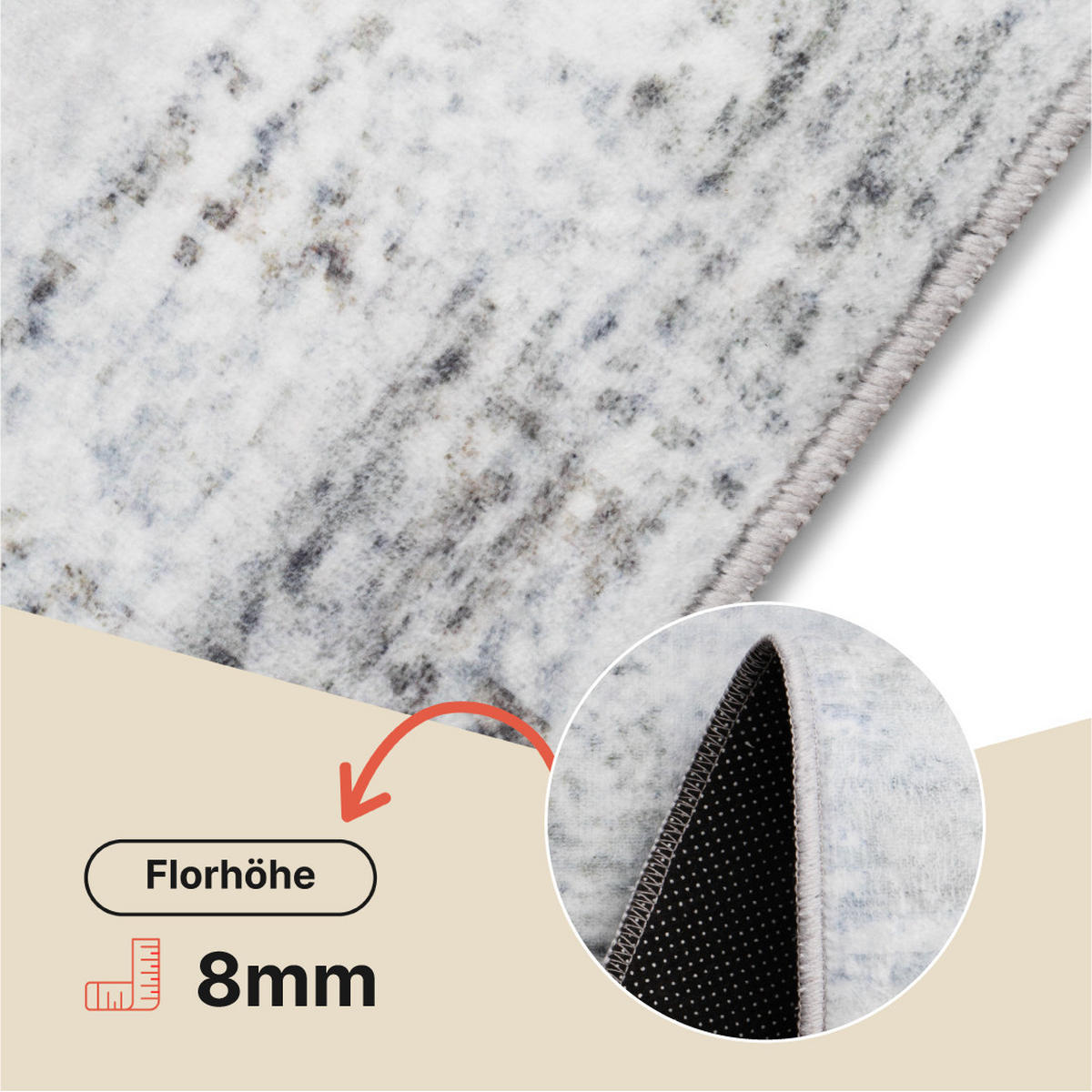 TEPPICH ASH Dunkelgrau 80/150 cm - Dunkelgrau, Textil (80/150cm) - Tapiso