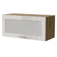 KLAPPHÄNGESCHRANK Brerra W4BS/80 WKF Eiche Artisan / RAL 9001 creme Hochglanz 80 / 32,5 / 36cm - Creme/Eiche Artisan, Holz/Holzwerkstoff (80/36/32.5cm) - Feldmann-Wohnen