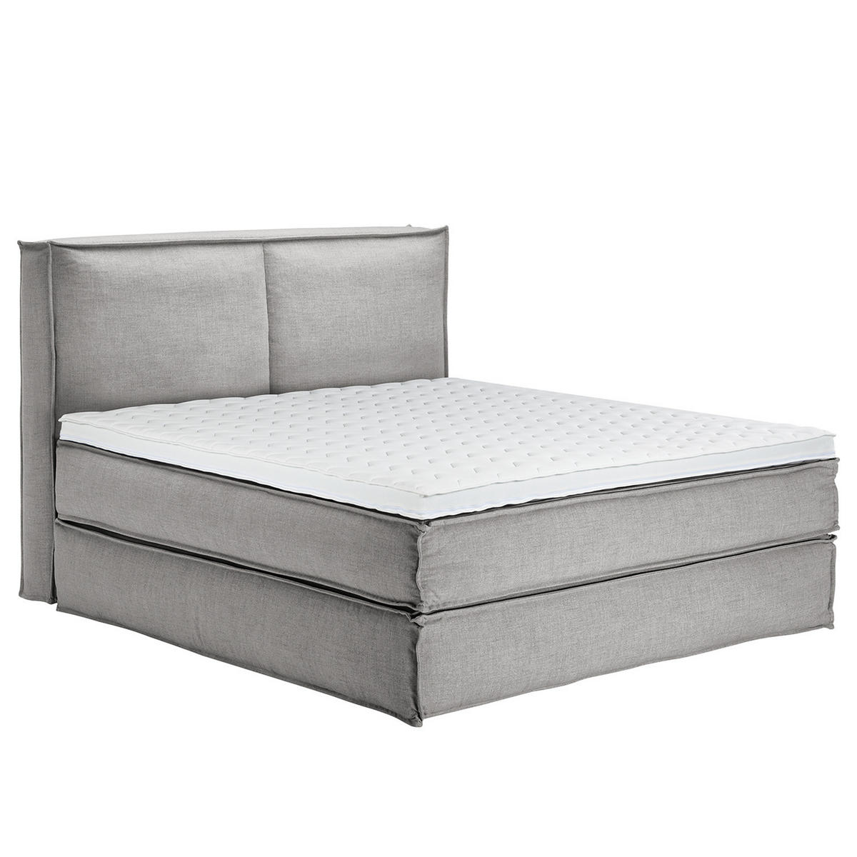 BOXSPRINGBETT mit Kopfteil - Premium - Grau, Textil (180/220cm) - home24