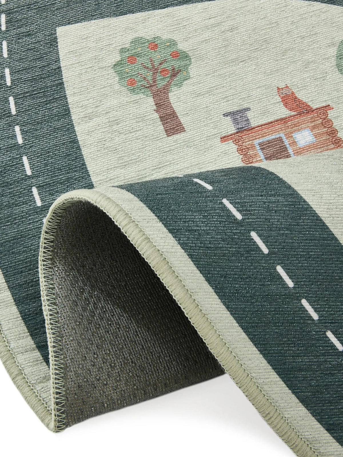 KINDERTEPPICH Linus Grün ø 120 cm rund - Grün, Kunststoff/Textil (120/120cm) - benuta