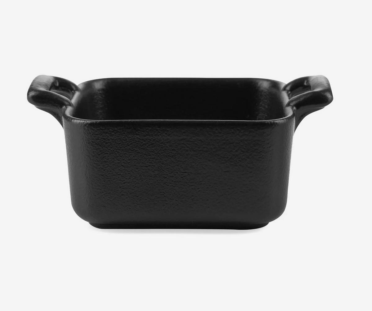SCHÄLCHEN 8 cl QUADRATISCH Gusseisenoptik - Schwarz, Keramik (7/7/3.5cm) - Revol Porcelaine France