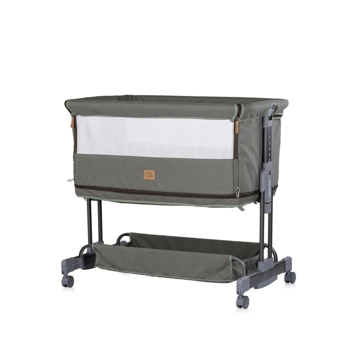 BEISTELLBETT Zen 2 in 1 grün Babybett Schaukelfunktion 7 Höhen Moskitonetz - Grün, Metall (46/81cm) - Chipolino