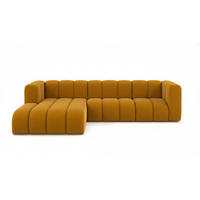 ECKSOFA L-Form Grand L 287 cm, Veloursstoff Salvador, Gelb, Links - Gelb, Holz (287/179cm) - Kaiser Möbel