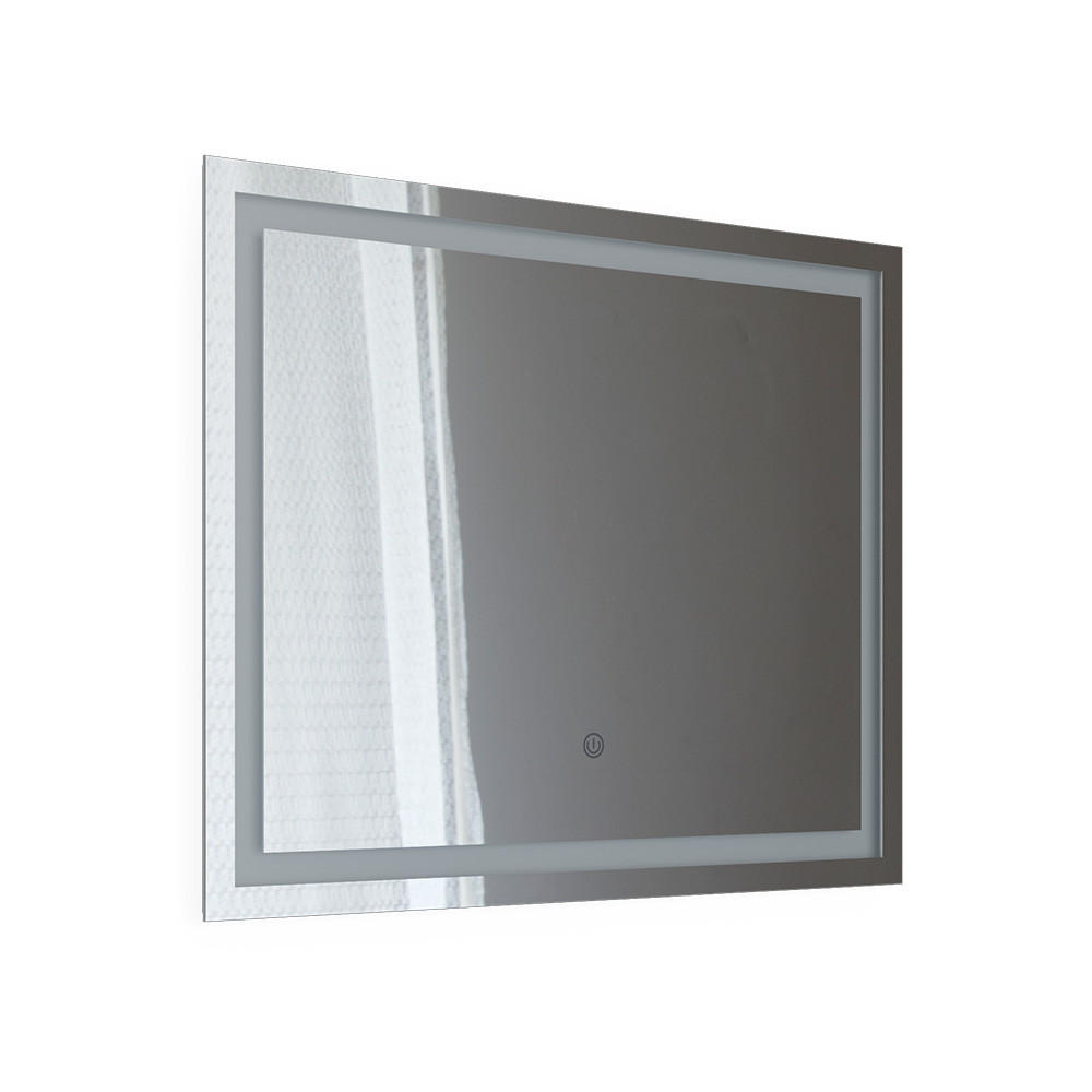 BADEZIMMERSPIEGEL Viola Weiß 80 x 65 cm mit LED-Beleuchtung - Weiß, Glas (3/65/80cm) - Vicco