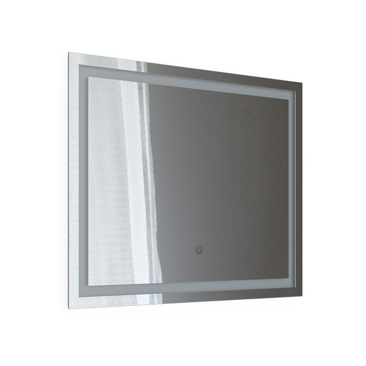 BADEZIMMERSPIEGEL Viola Weiß 80 x 65 cm mit LED-Beleuchtung - Weiß, Glas (3/65/80cm) - Vicco