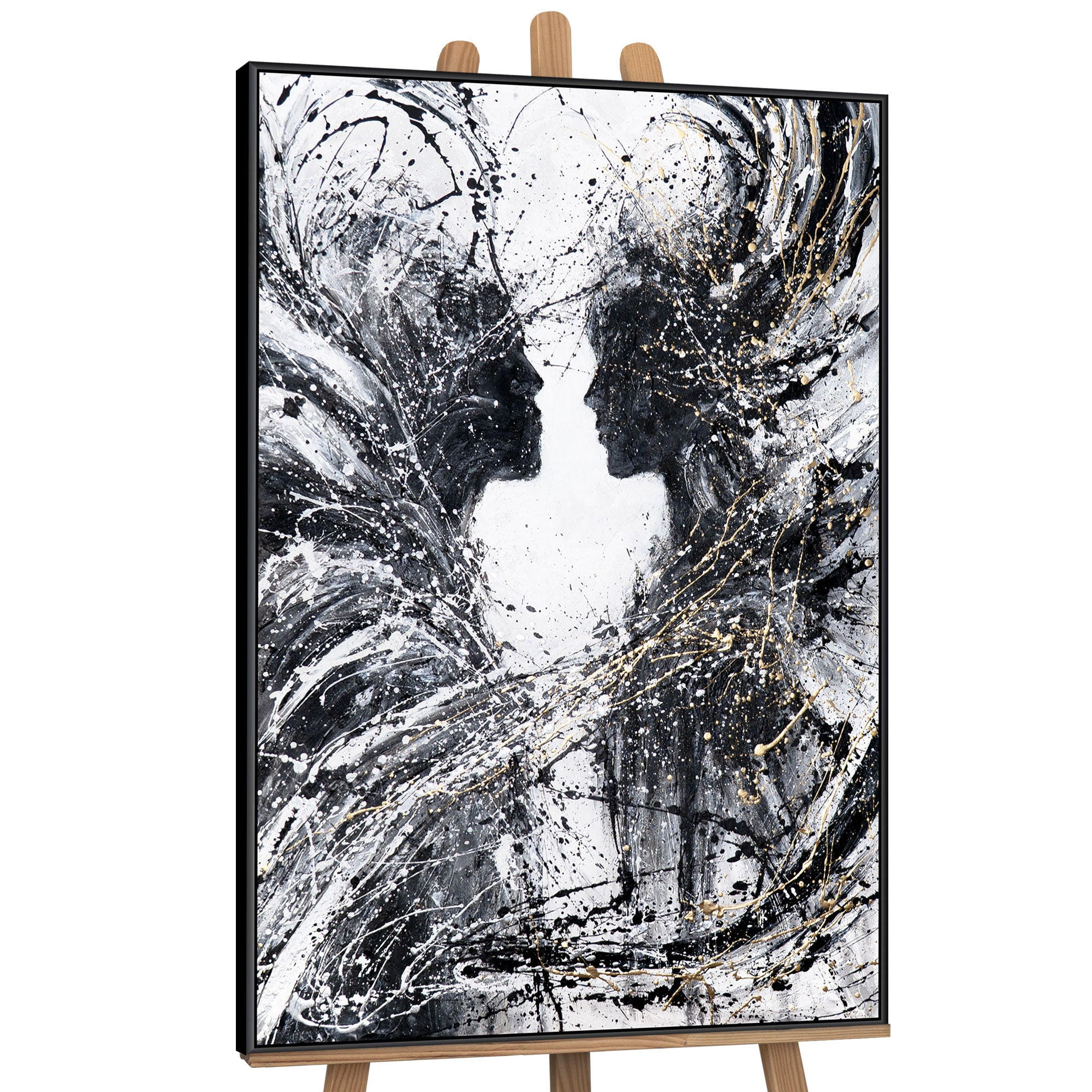GEMÄLDE Zweige der Gefühle Schattenfugenrahmen Schwarz 140x100 cm - Schwarz, Holz (140/100cm) - YS-art gallery