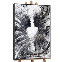 GEMÄLDE Zweige der Gefühle Schattenfugenrahmen Schwarz 140x100 cm - Schwarz, Holz (140/100cm) - YS-art gallery