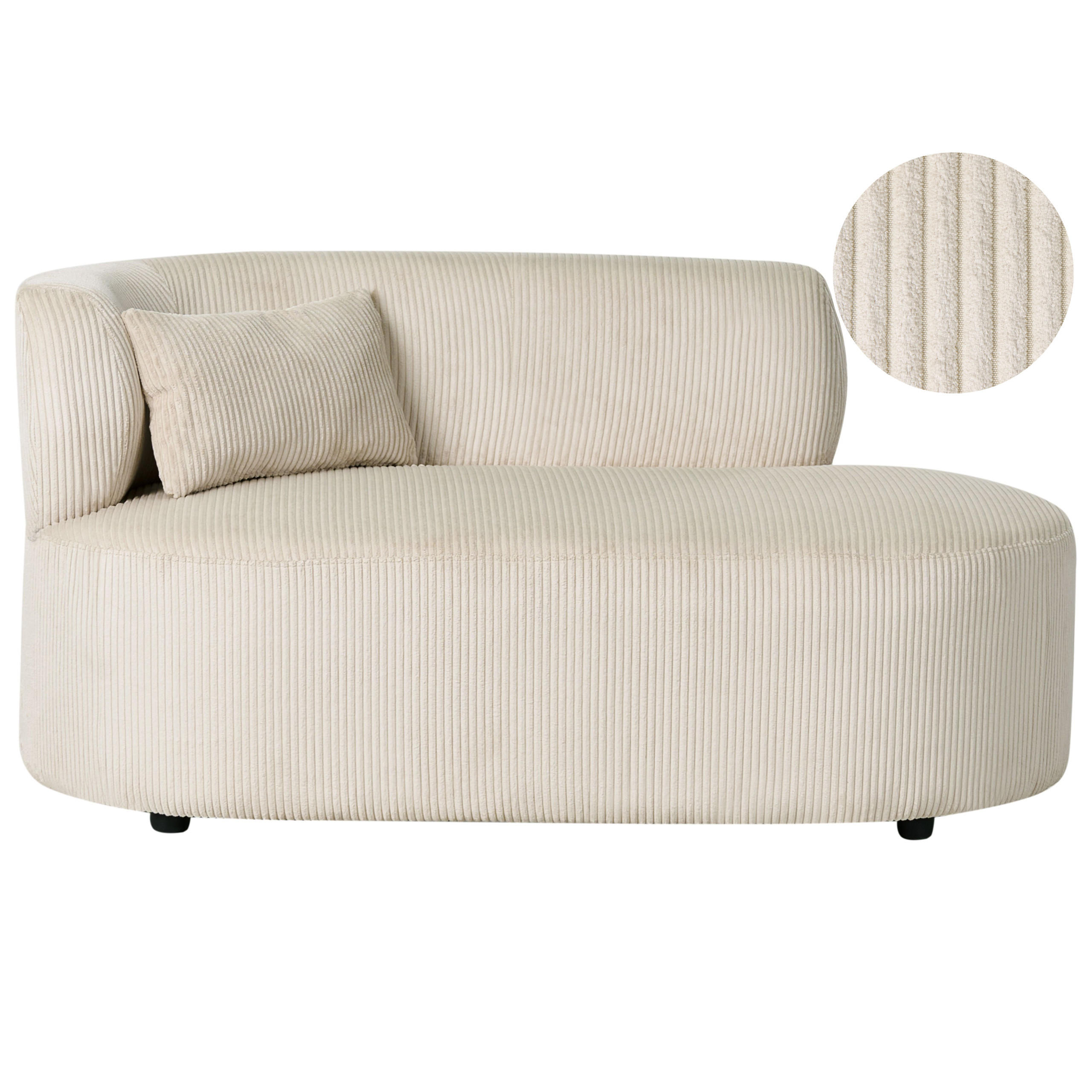Beliani Chaiselongue-Linksseitige Beige, Schwarz 147x73x78 cm