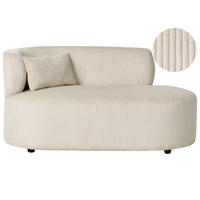CHAISELONGUE-LINKSSEITIGE Cord Hellbeige Vanvey - Beige/Schwarz, Textil (147/73/78cm) - Beliani
