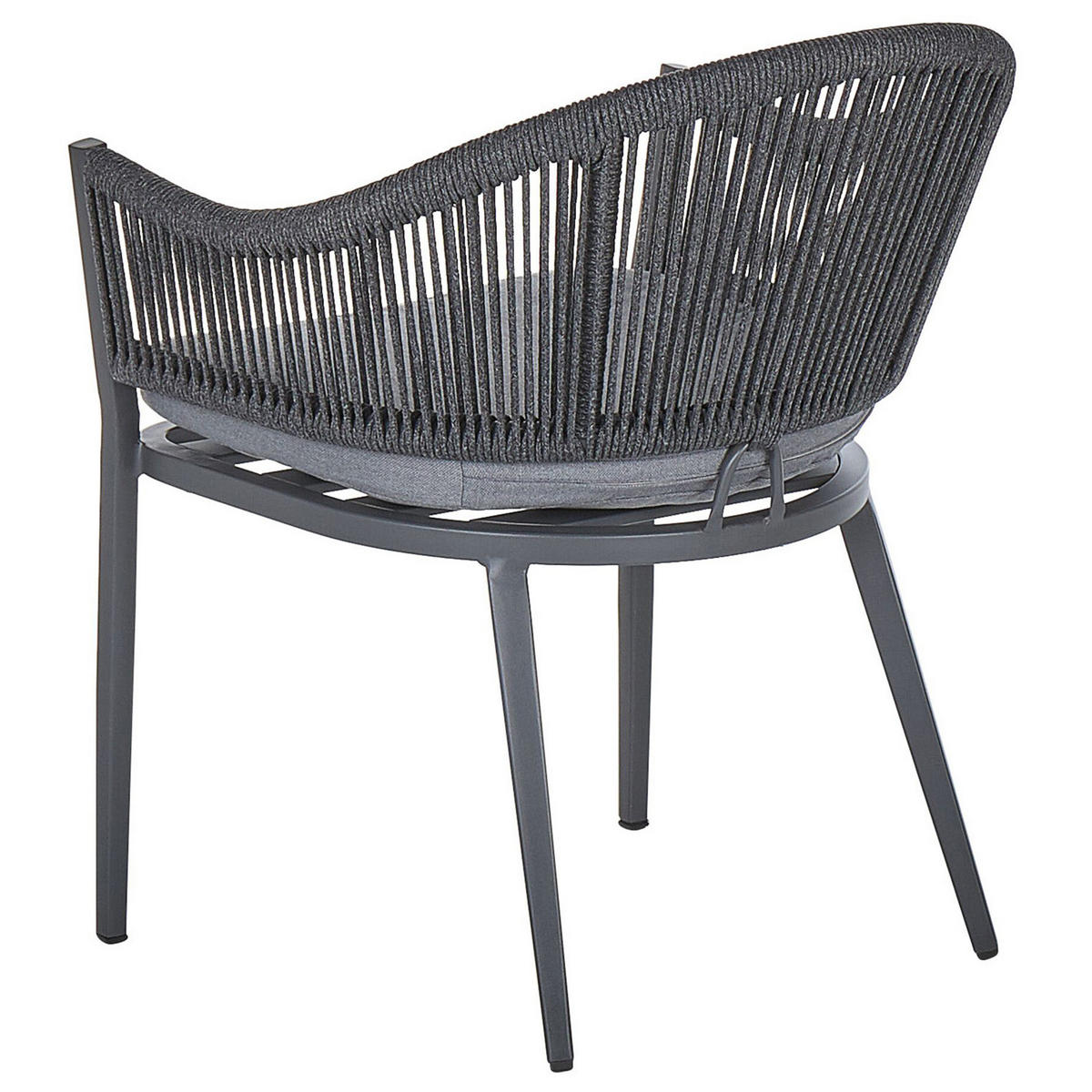 GARTENMÖBEL-SET 4-Sitzer Aluminium/Flechtseil grau Mileto - Grau, Metall - Beliani