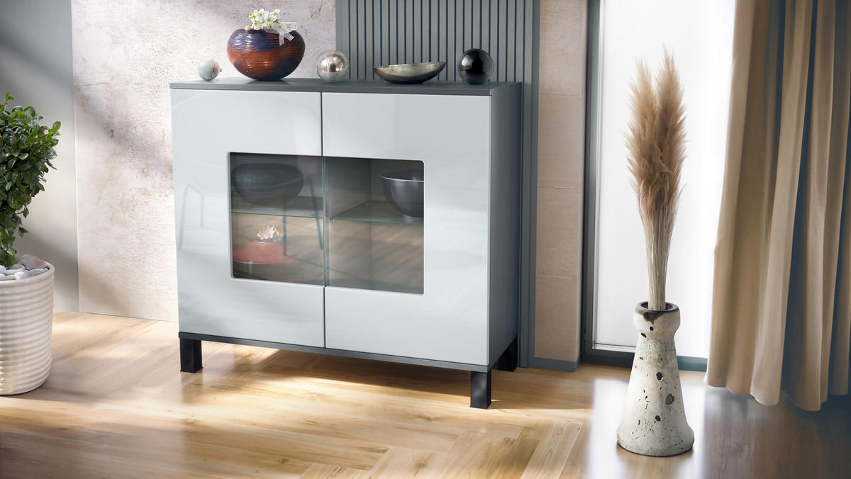 KOMMODE Grömitz Weiß Hochglanz - Weiß Hochglanz, Holzwerkstoff (92.5/84.5/35cm) - Vladon