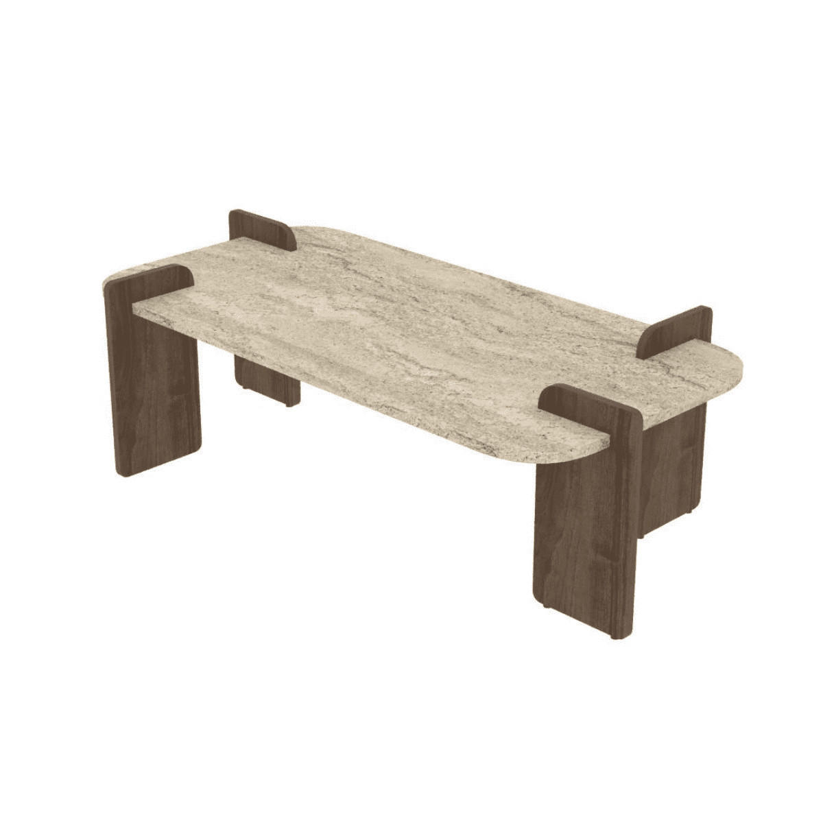 COUCHTISCH mit abgerundeten Kanten 120/60/35 cm - Eichefarben, Holzwerkstoff (120/60/35cm) - Calicosy