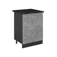 SPODNÍ SKŘÍŇKA KUCHYŇSKÉ LINKY R-Line, Beton/Antracit, 60 cm s 1 dveřmi pracovná doska antracitová - šedá/antracitová, kompozitní dřevo (60/81.6/60cm) - Vicco