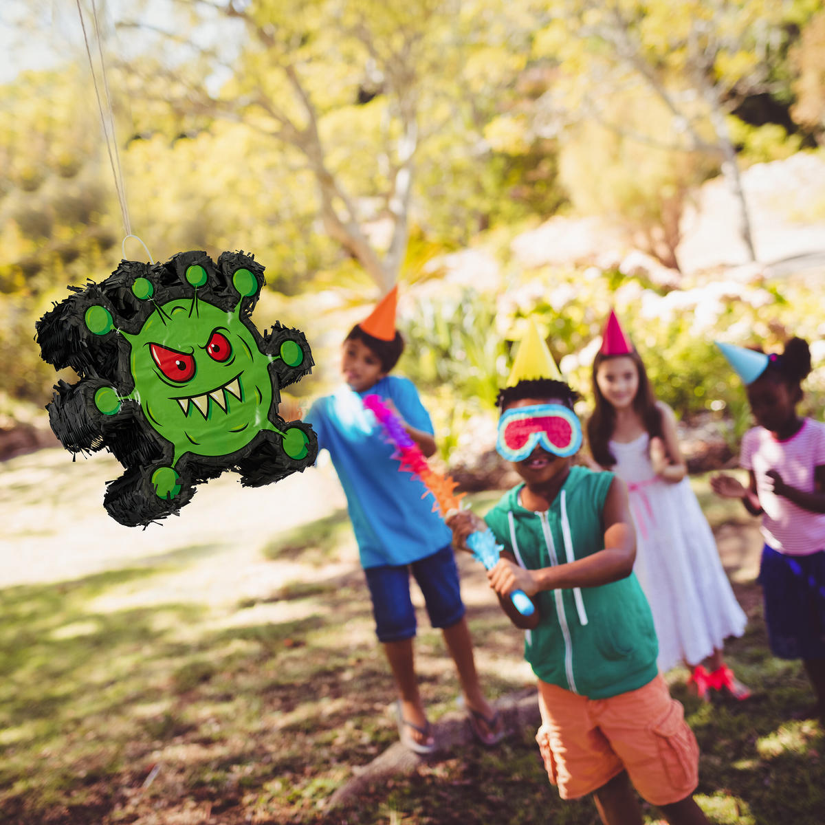 PINATA - Multicolor, Papier/Wellpappe (35/31/10cm) - Relaxdays