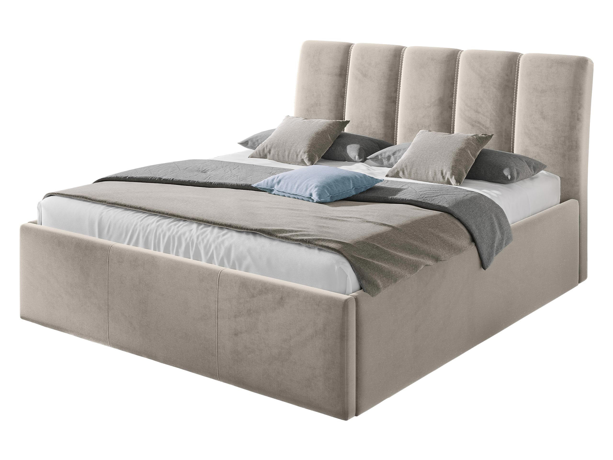 POLSTERBETT Sensi - Beige/Naturfarben, Holz/Holzwerkstoff (160/200cm) - MIRJAN24