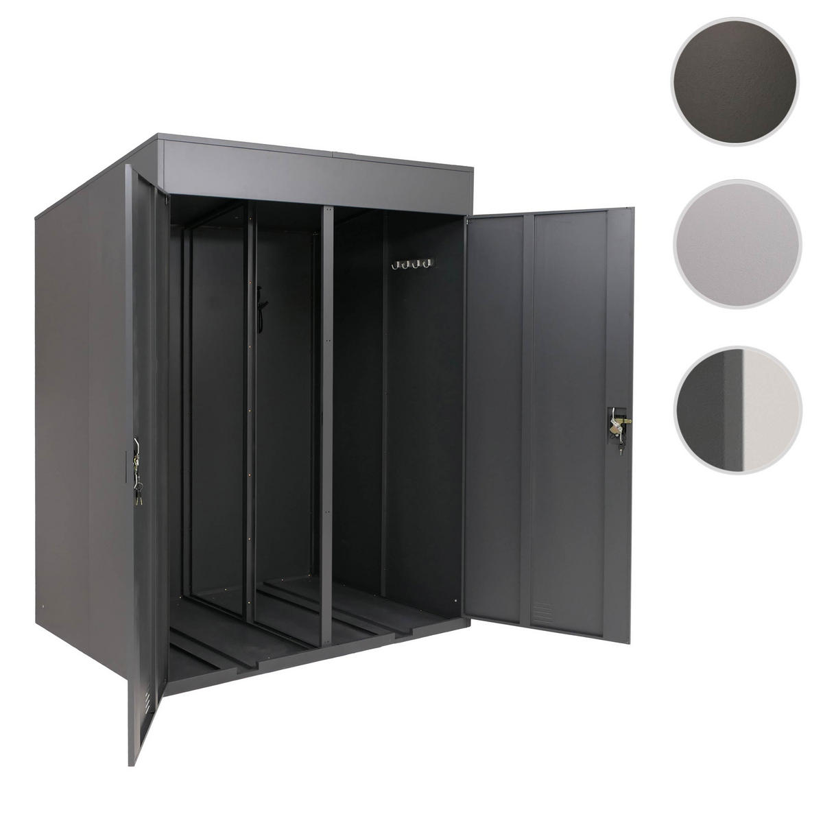 FAHRRADGARAGE H66B rechteckig Anthrazit - Anthrazit, Metall (158/213/125cm) - MCW