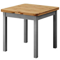 ESSTISCH mit ansteckplatten - Kiefer massiv - Grau, Holz (77/77/74cm) - home24