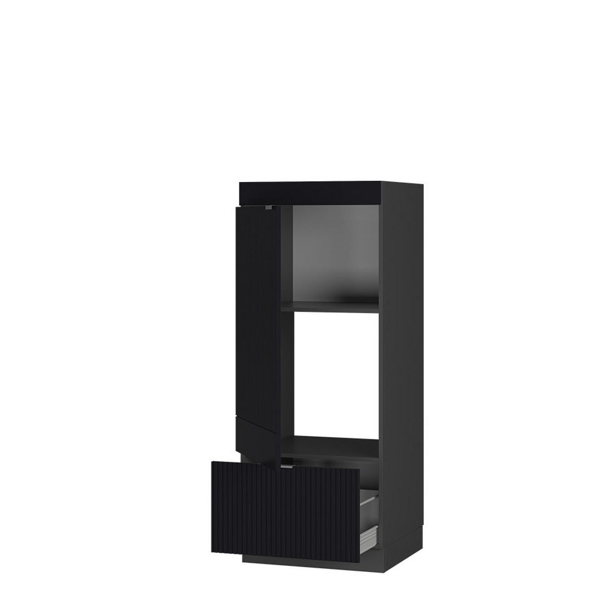 SKŘÍŇKA NA MIKROVLNNOU TROUBU Fame-Line Černý pruhovaný - černá/antracitová, kompozitní dřevo (60/153.6/58.1cm) - Vicco