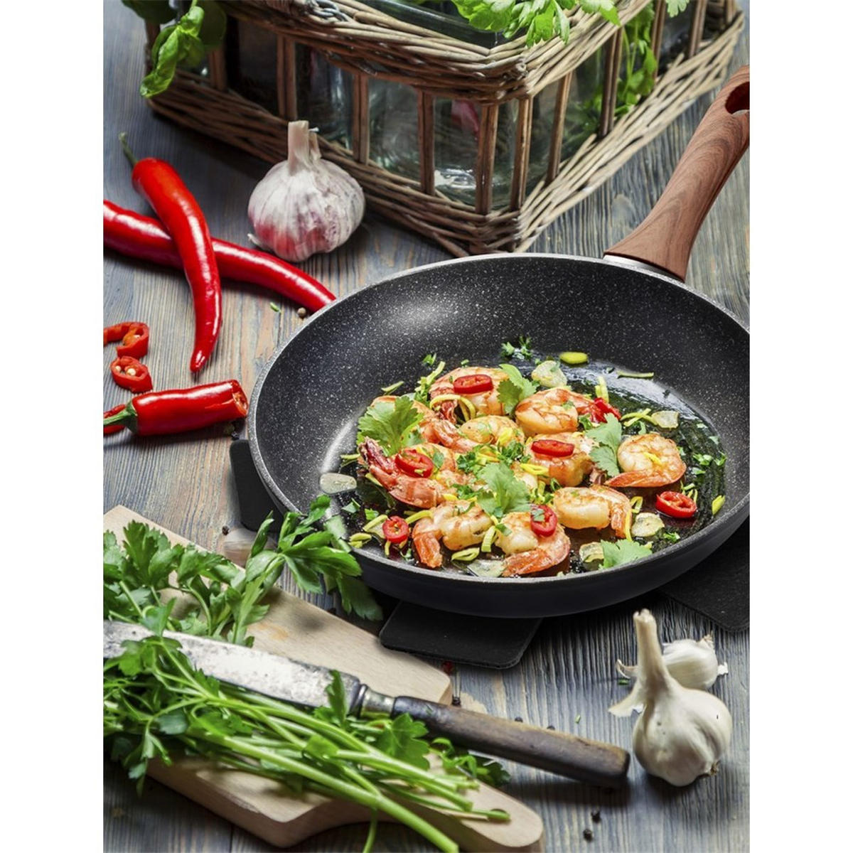 PFANNE Schwarz 28/28/5.2 cm BH1714 - Schwarz, Metall (28cm) - Berlinger Haus