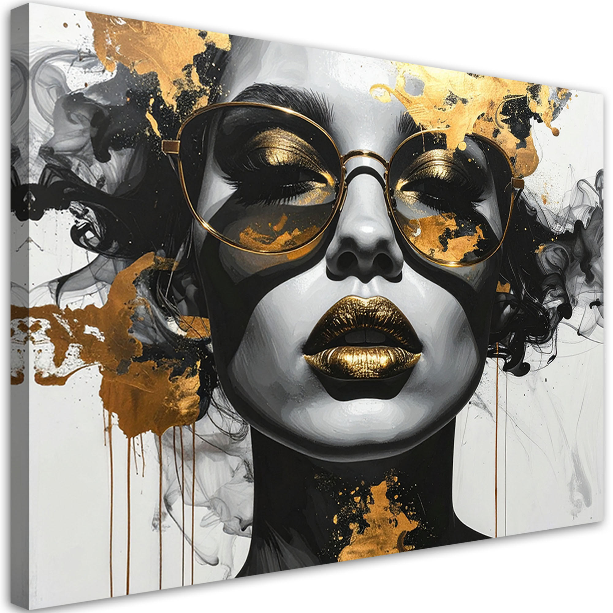 Feeby Leinwandbild Gold 45x30 cm
