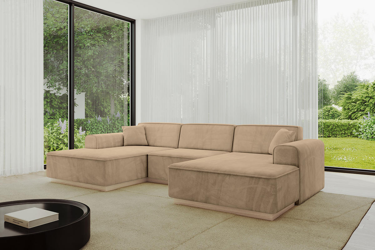 WOHNLANDSCHAFT IREA-U1 - 303x171x83 cm Beige - Beige, Holzwerkstoff/Textil (303/83/171cm) - ALTDECOR