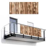 BALKON-SICHTSCHUTZ Holz - Stiel - Hellbraun - Ahornfarben, Kunststoff (300/130cm) - MuchoWow