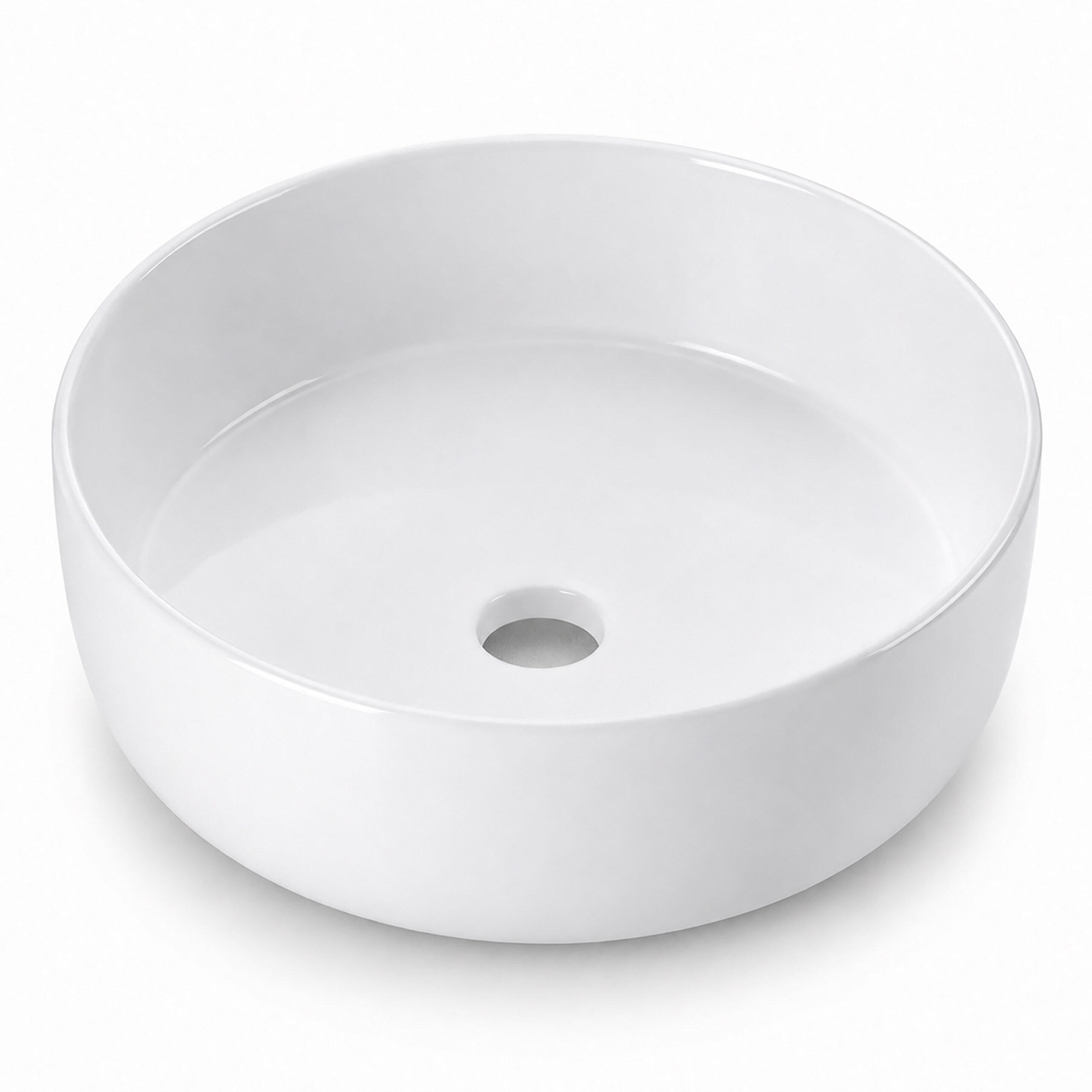 TVÄTTSTÄLL Vitt keramik ovanpåliggande runt 40,5 cm 16/40.5/40.5 cm