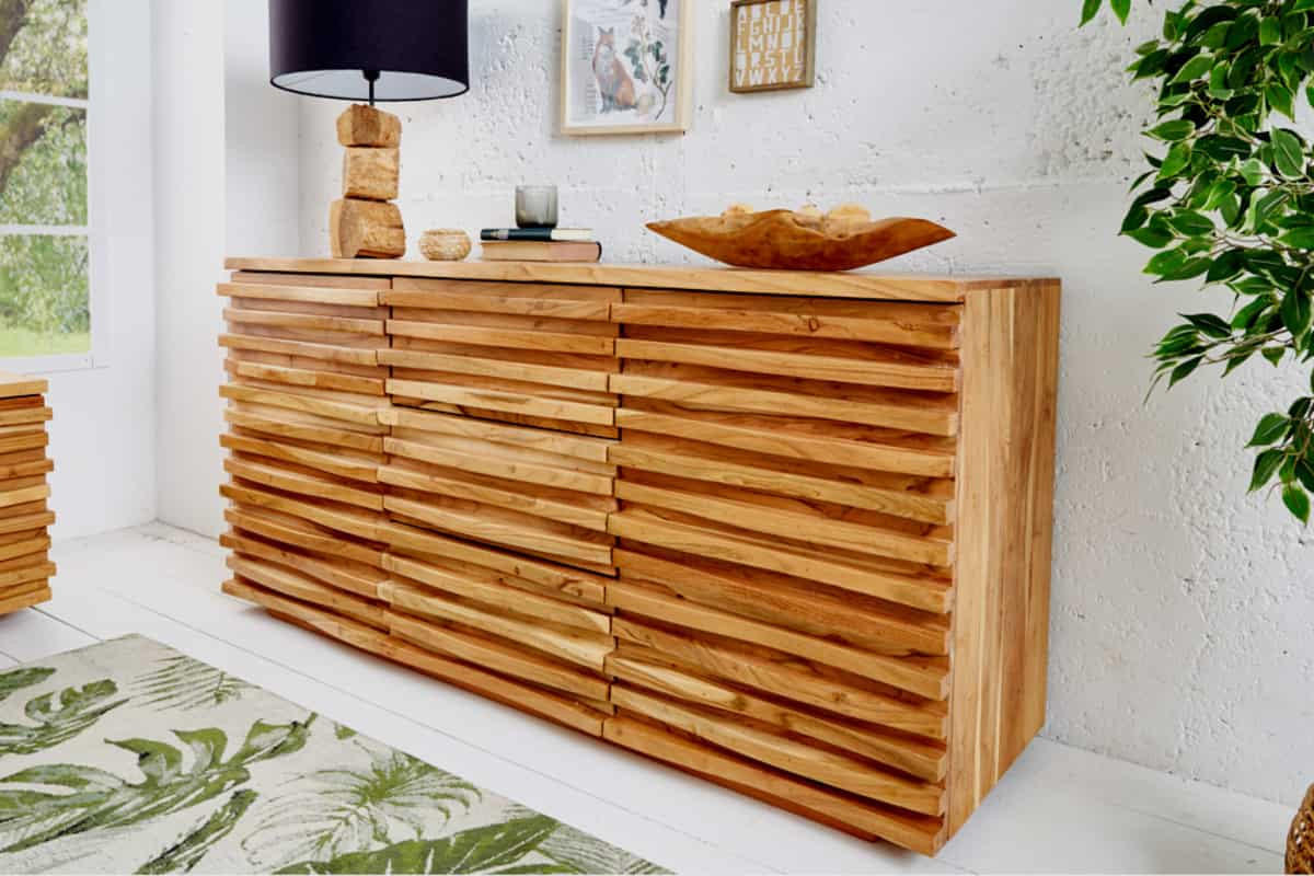 SIDEBOARD RELIEF Akazie 160cm - Braun, Holz (160/75/45cm) - riess-ambiente
