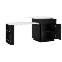 KÜCHENINSEL ausziehbar 125,5-187,5 x 71 x 93 cm MDF Schwarz - Schwarz, Holzwerkstoff (71/93/125.5cm) - Meubliv