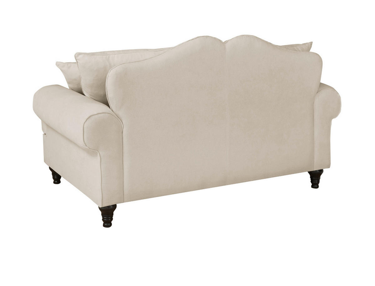 SOFA beige Landhaus, Couch 2-Sitzer 170 cm - Beige, Holz/Textil (170/95/100cm) - Furn.Design