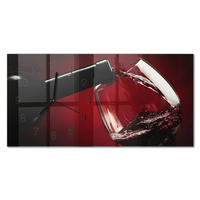 WANDUHR 60x30 cm - Steine - Rot, Glas (60/30/0.4cm) - TULUP