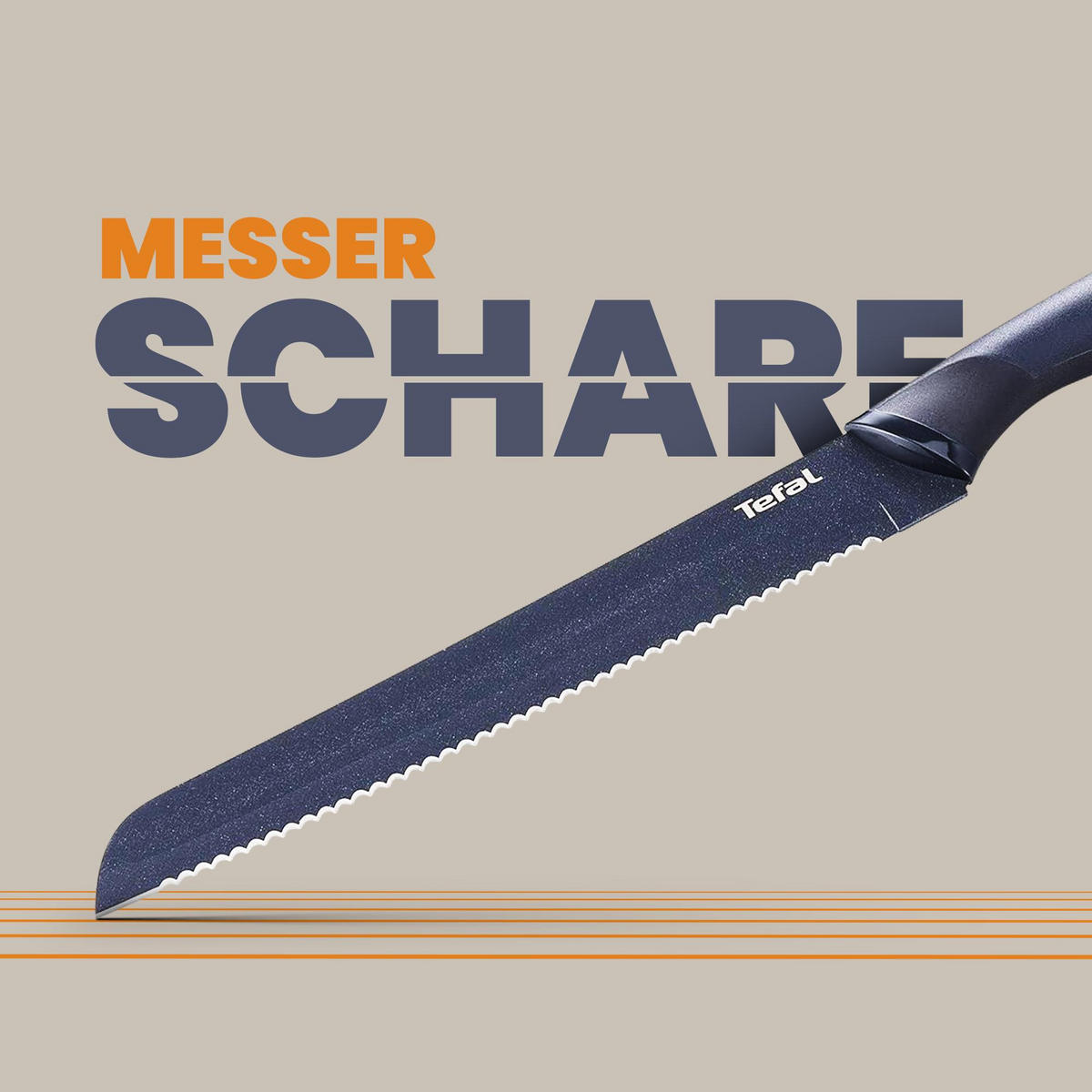 BROTMESSER Fresh Kitchen Brotmesser 20 cm, Klinge aus Edelstahl mit titanverstärkter Antihaftbeschichtung, inkl. Schutzhülle & spülmaschinenfest - Silberfarben, Kunststoff/Metall (34cm) - Bestlivings