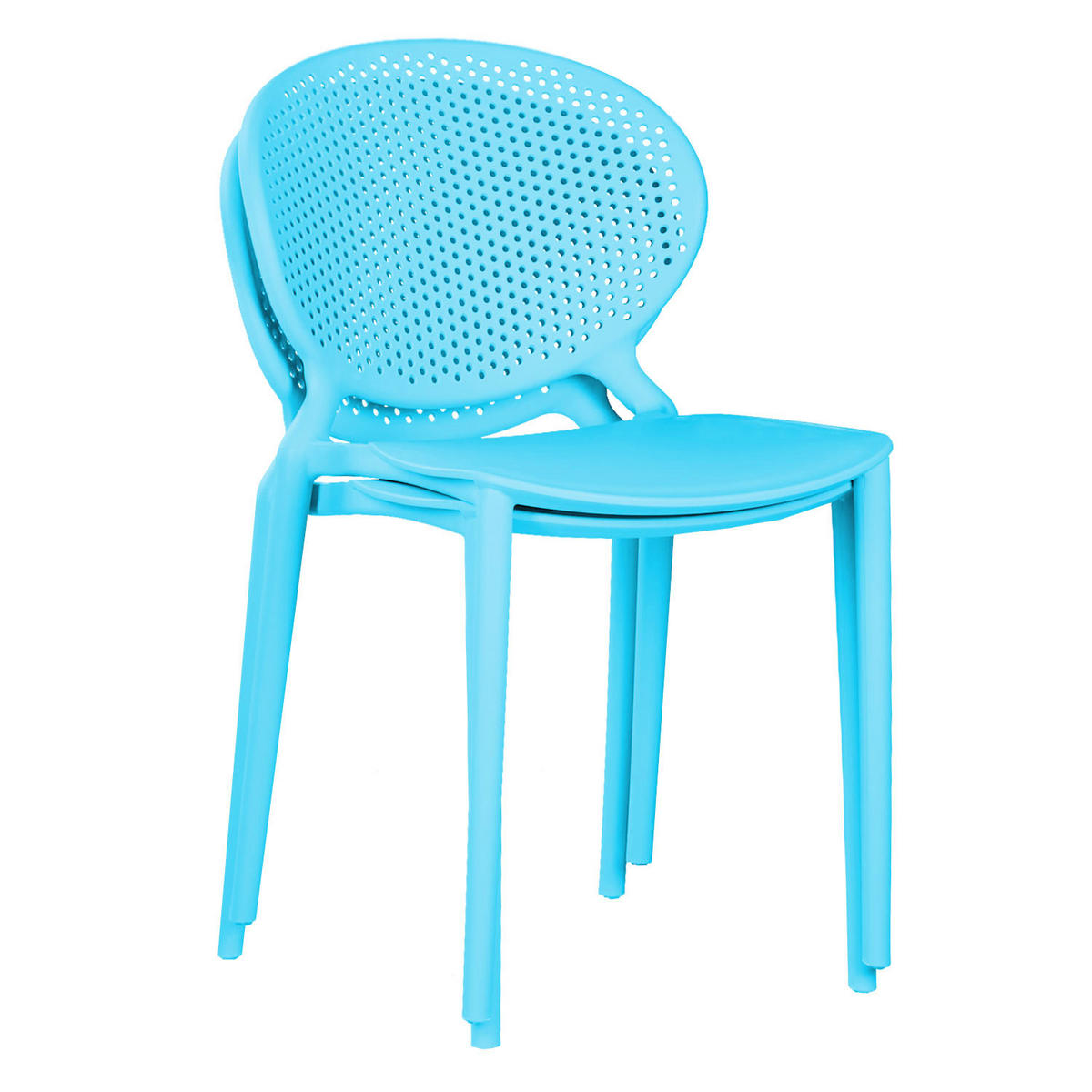 GARTENSTUHL 4er-Set Kunststoff Blau - Blau, Kunststoff (41/77/48cm) - Homestyle4u