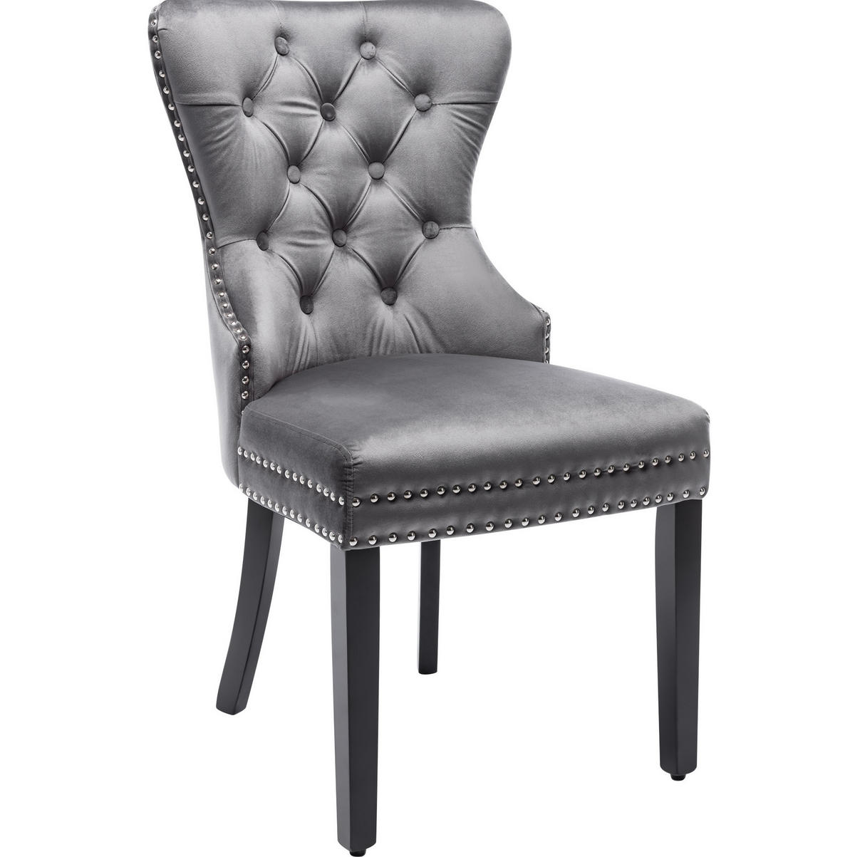 ESSZIMMERSTUHL 4er-Set gepolstert ca. 53 x 54 x 97 cm Samt Grau - Grau, Metall (51/97/47.2cm) - Meubliv