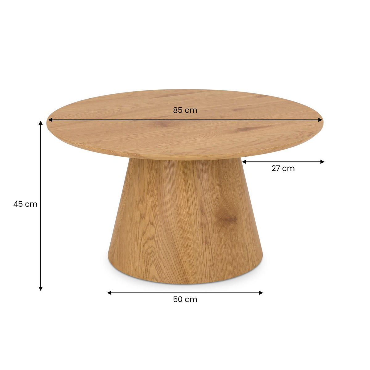 COUCHTISCH RUDA Eiche - Eichefarben, Holzwerkstoff (85/85/45cm) - IDIMEX