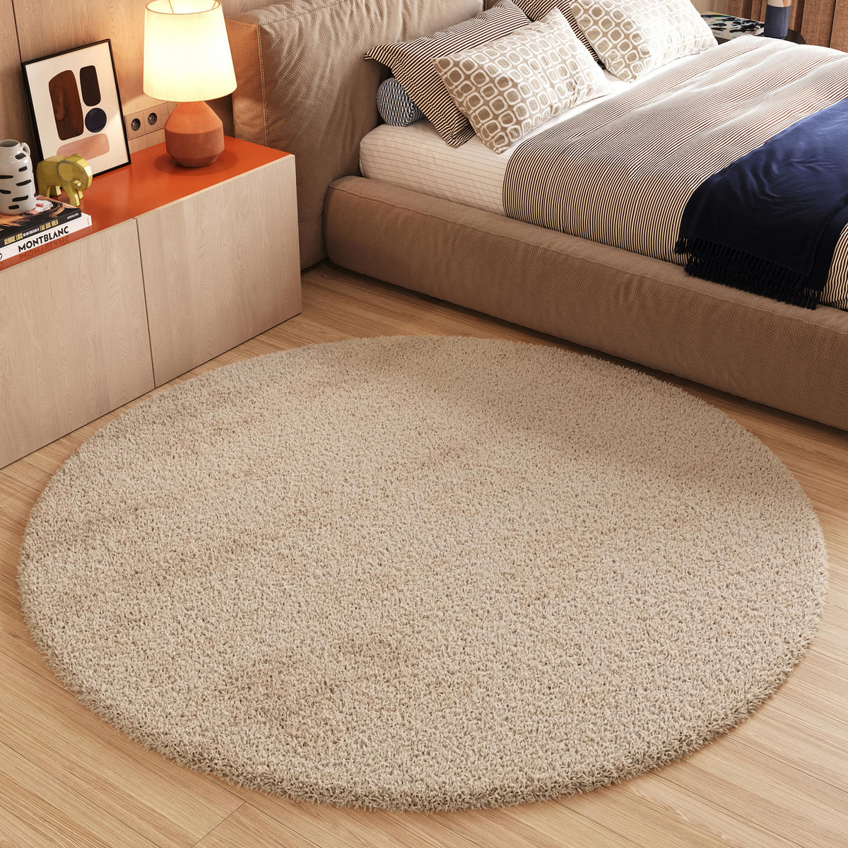 TEPPICH ESSENCE ROUND Beige 200/200 cm - Beige, Textil (200/200cm) - Tapiso