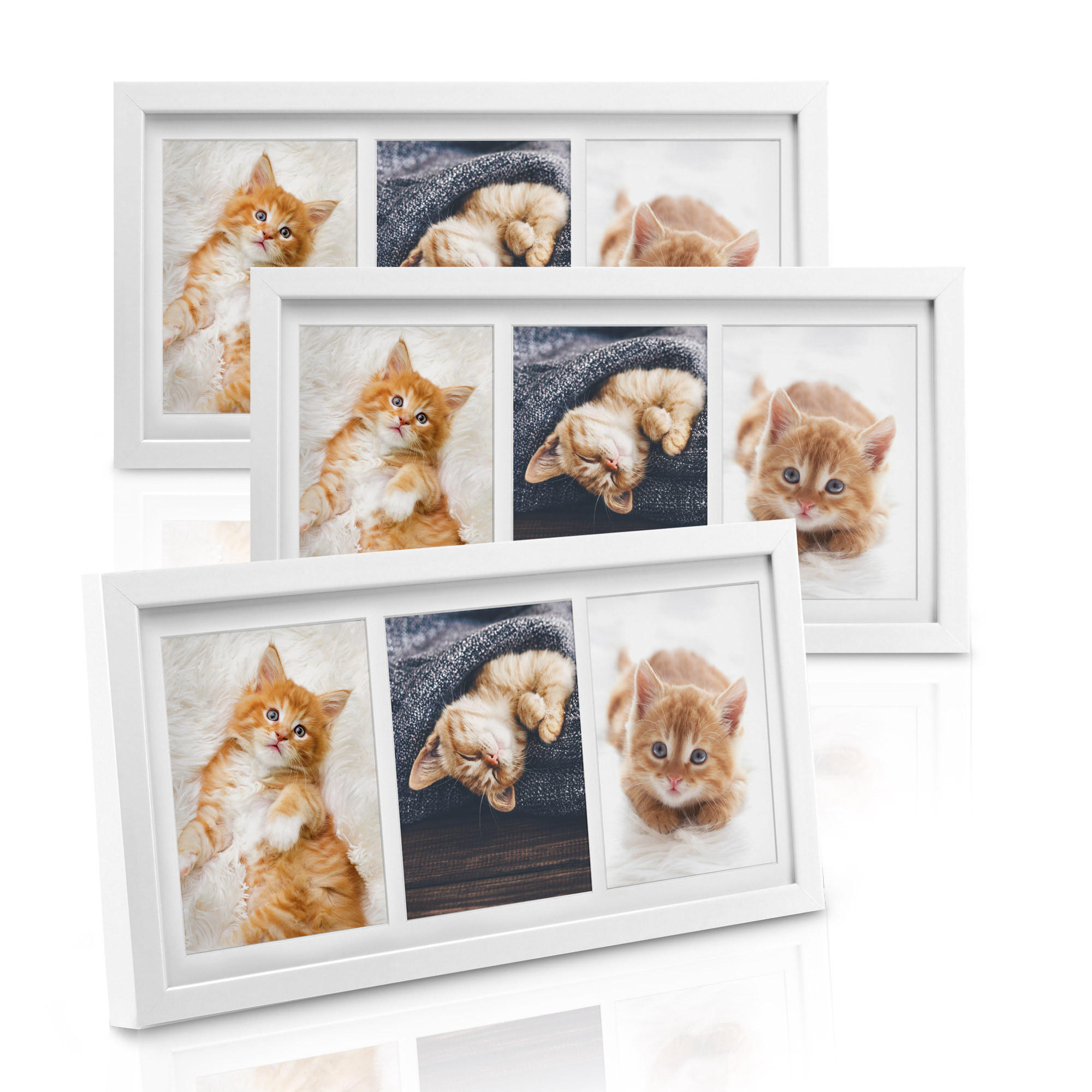 BILDERRAHMEN Galeria MDF Weiß (3tlg) - Weiß, Holzwerkstoff (12/25/41cm) - BoMoe