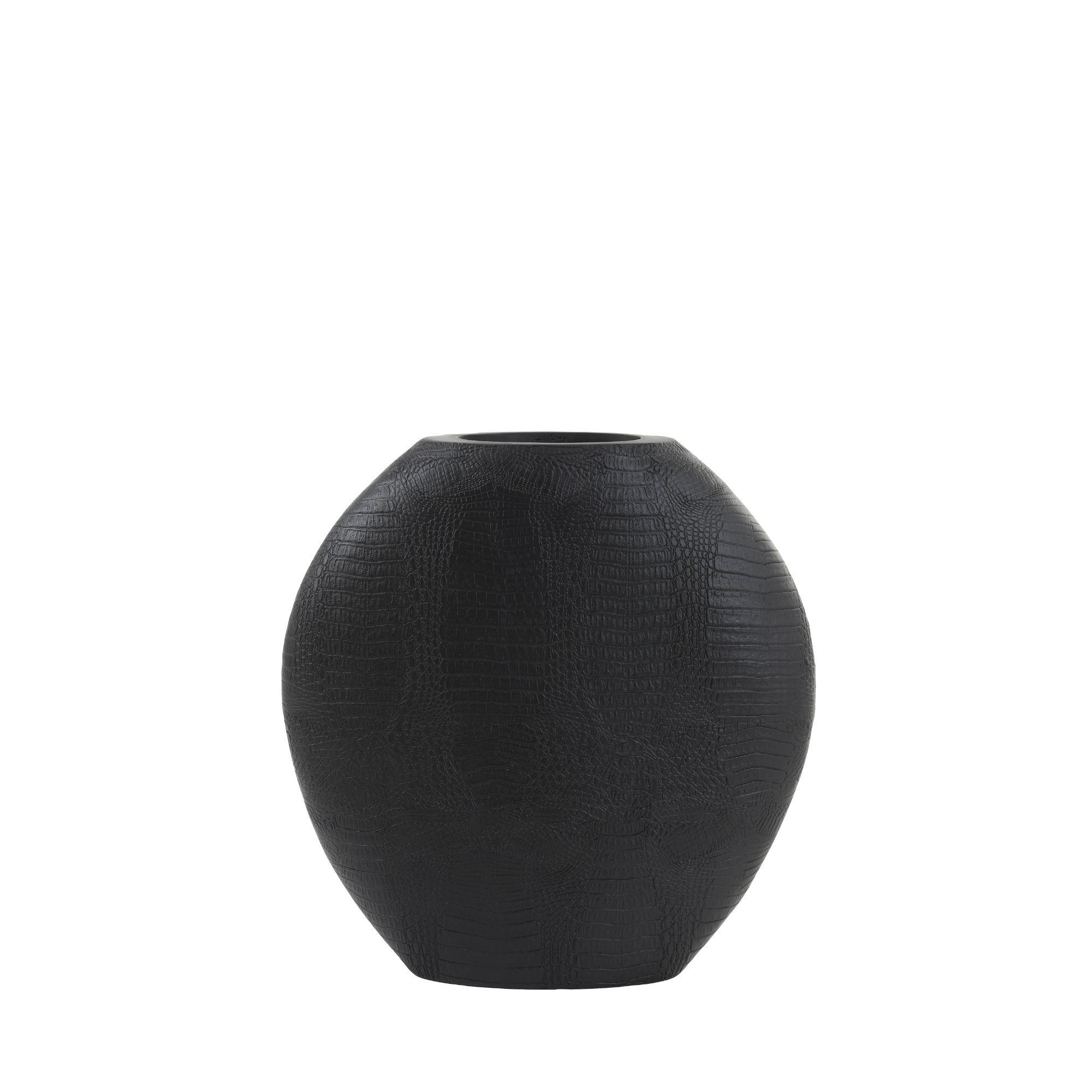 VASE Skeld Schwarz 39/11/40 cm - Schwarz, Kunststoff (40cm) - Light & Living