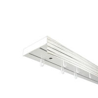 VORHANGSCHIENE SH, 2-läufig, Schiene weiß, Blende 5 cm weiß-esche, 240 cm - Eschefarben, Kunststoff (4.7/1.7/240cm) - SN Deco