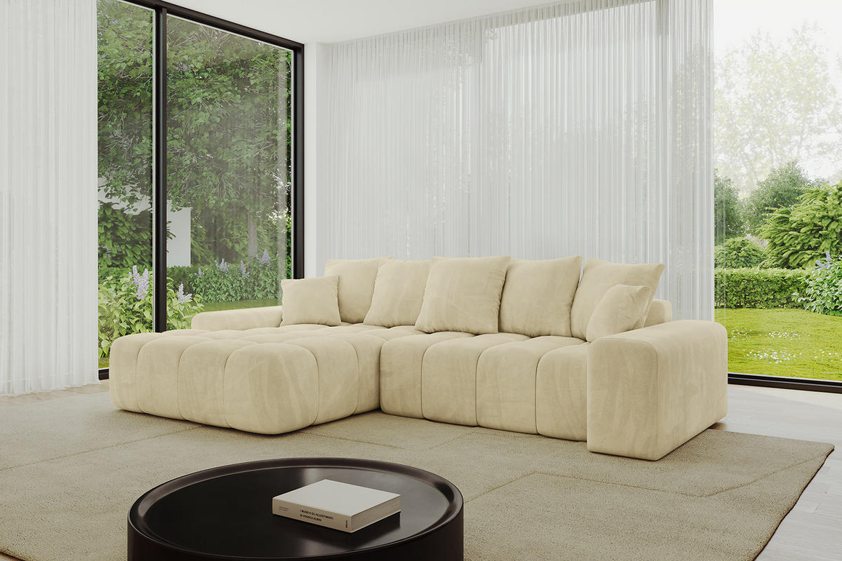 ECKSOFA Ottomane Links ENSI-L - 267x164x88 cm Taupe - Taupe, Holzwerkstoff/Kunststoff (267/164cm) - ALTDECOR