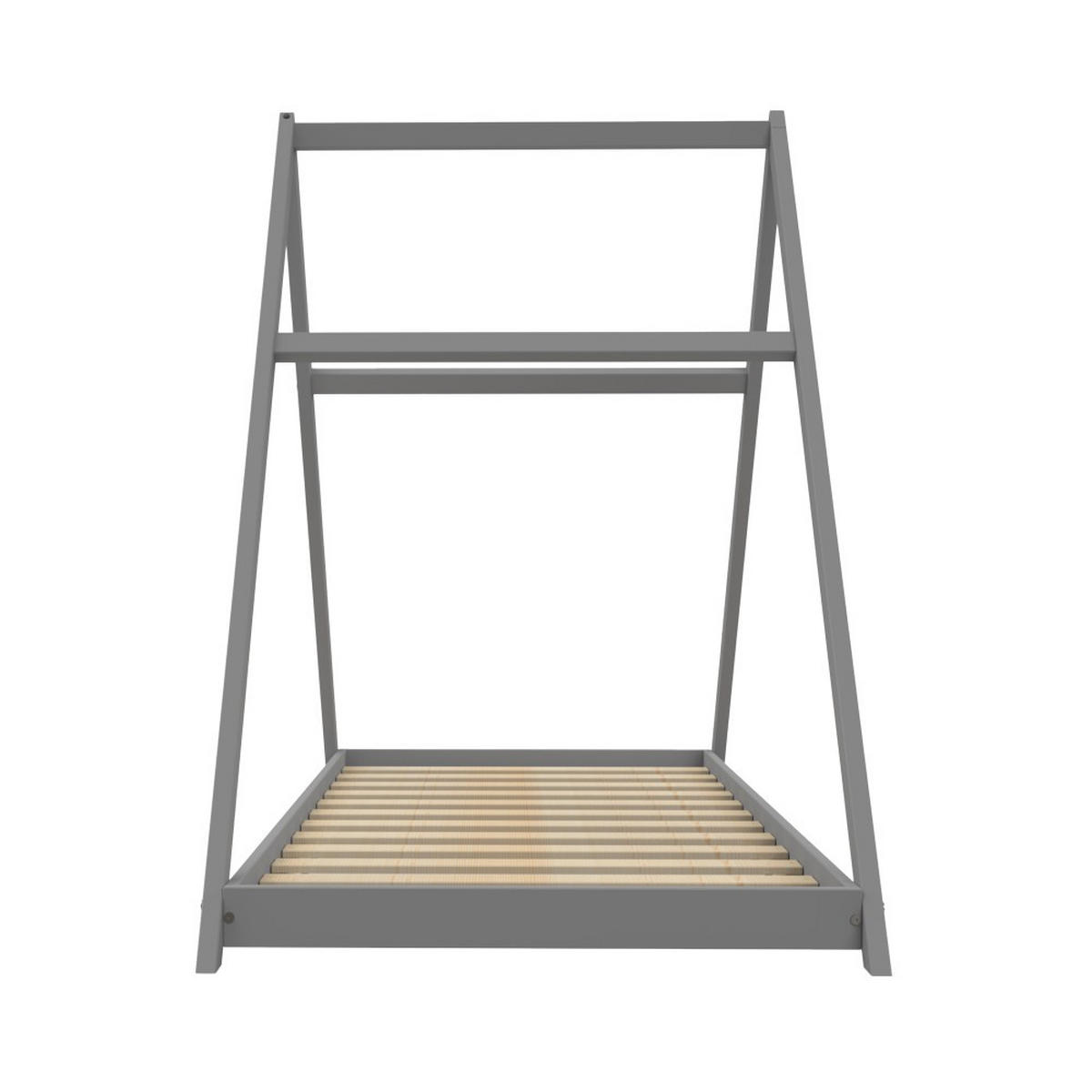 HAUSBETT APACHE mit Lattenrost / Kinderbett 90x190 - Grau - Grau, Holz (90/190cm) - Weber Industries