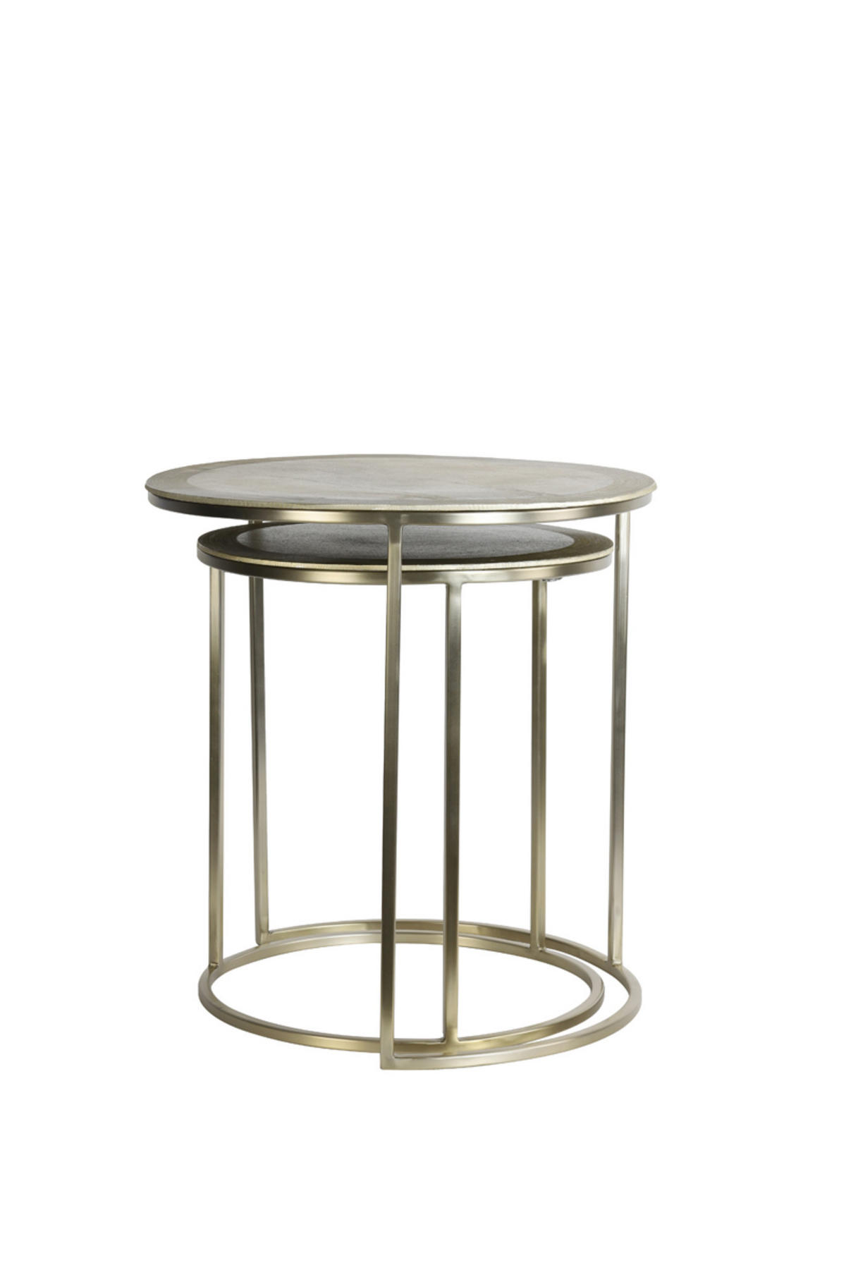 BEISTELLTISCH Talca Gold Ø50/52 cm 2er-Set - Goldfarben, Metall (50/50/52cm) - Light & Living